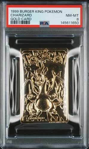 1999 BURGER KING POKEMON GOLD CARDS CHARIZARD PSA 8
