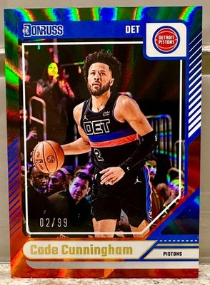 JERSEY # MATCH! 2024-25 Panini Donruss Cade Cunningham Red Green 2/99! PISTONS!