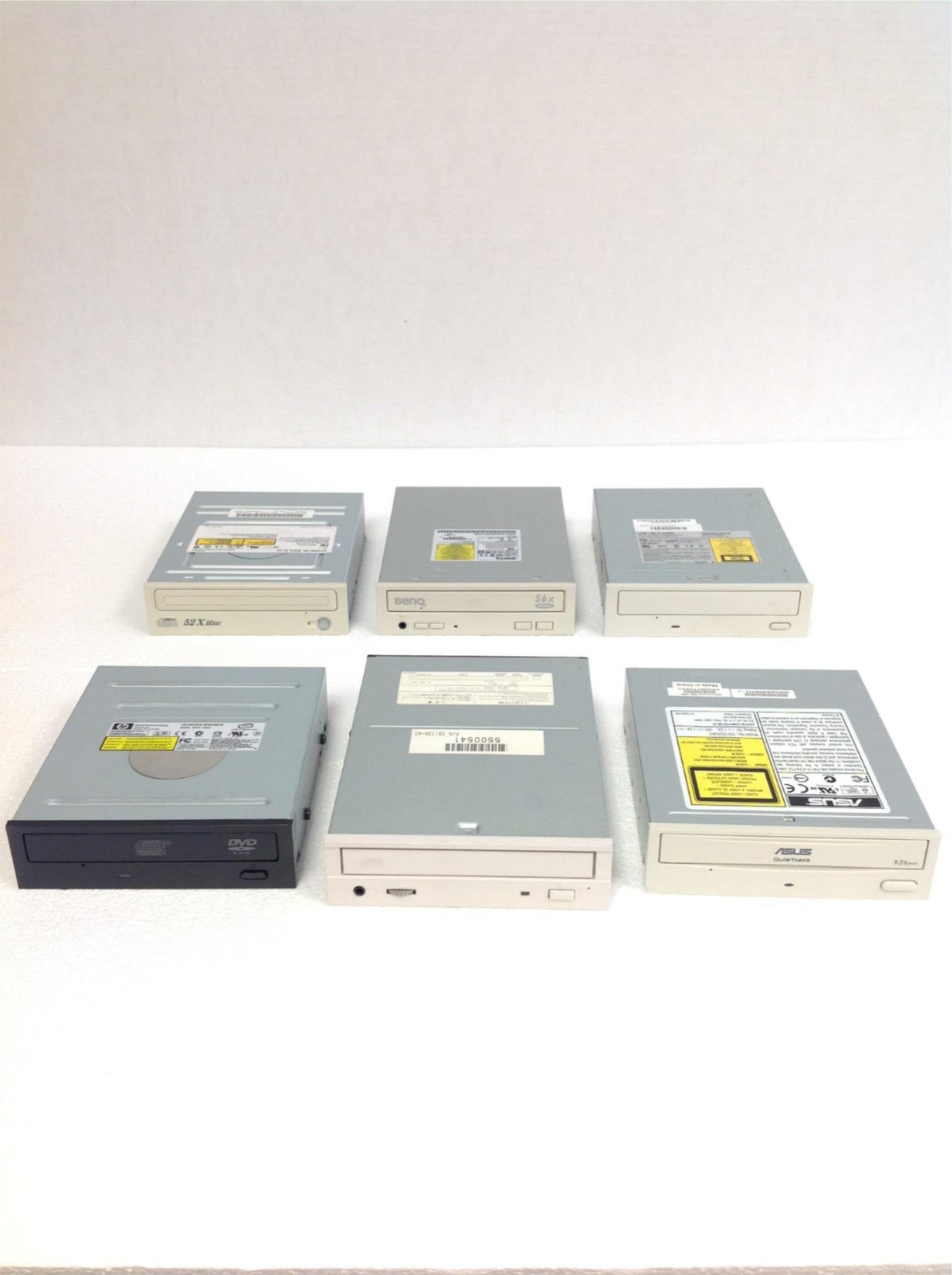 Lot Of 6 Mixed IDE Disk Drives - HP - Toshiba - Asus - BenQ - Lite-On, WORKING