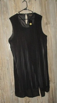 Chicwe New Womens size 4x Dress Black White Sleeveless Sheer Overlay Whimsigoth