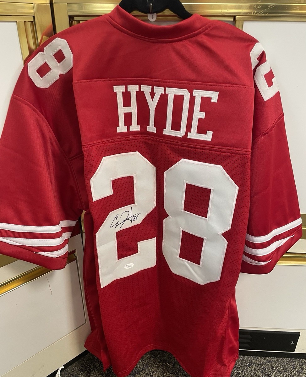 CARLOS HYDE SIGNED SAN FRANCISCO 49ERS JERSEY AUTOGRAPH JSA COA SIZE XL