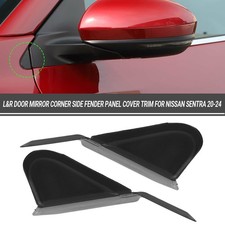 Pair Car Side Mirror Corner Triangle Fender Cover Trim For Nissan Sentra 2020-24 Pair Car Side Mirror Corner Triangle Fender Cover Trim For Nissan Sentra 2020-24