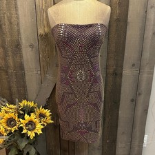 Jovani Strapless Purple Rhinestone Mini Dress Cocktail Party Prom Evening