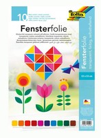 Folia 455409 - Fensterfolie, Selbsthaftend, Transparent, Farbig Sortiert, Ca. 23