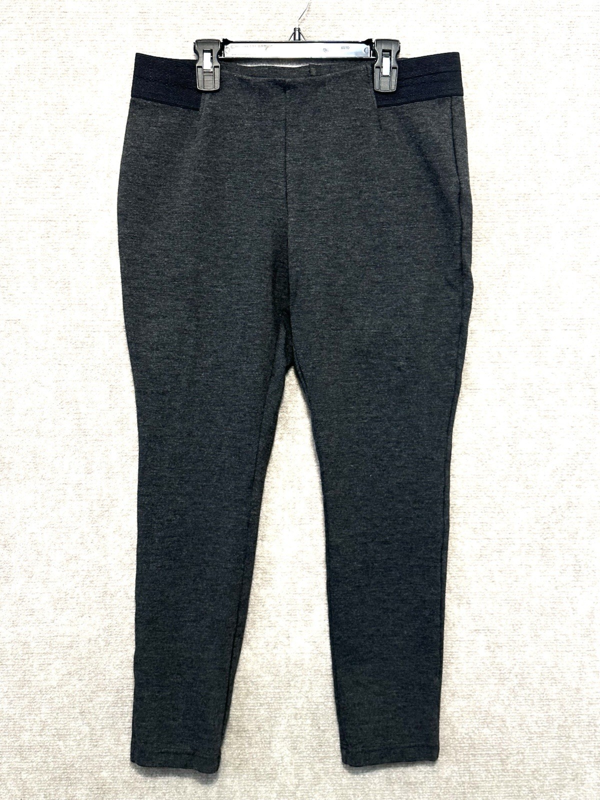 Chaps Leggings Pants Petite Large PL Slim Leg Pull On Super Stretch Gray image 3