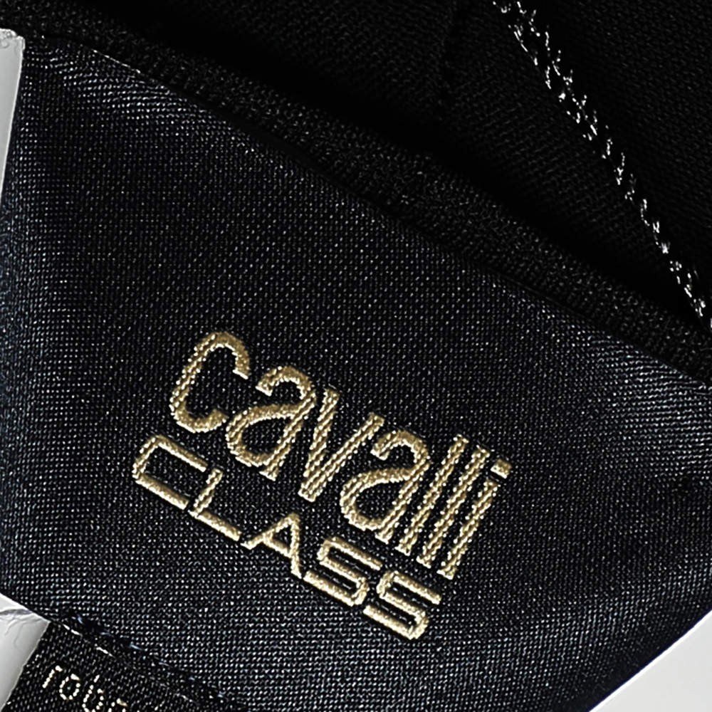 Class by Roberto Cavalli Black Jersey Metal Link Detail Maxi Dress L image 5