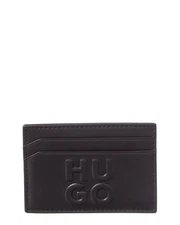 Card Case Wallet Slim Minimalist Holder Black Currant Stacked Logo Style
