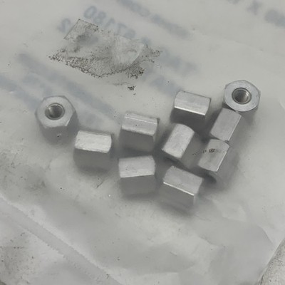 (8pcs) WJRoberts 4C25H25AP Female-Female 1/4'' Hex Aluminum Standoff 4-40 Thread