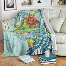 Hawaii Polynesian Blanket - Manta Ray Ocean
