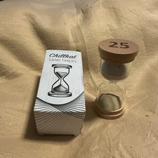 25 Minute Sand Hourglass Timer - Glass Clock 25 Light Gold, Brown, Clear