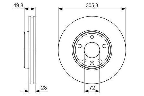 2x BOSCH 0986479R93 Brake Disc Front Fits Nissan Primastar Opel Renault Vauxhall - Picture 4 of 6