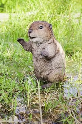 Hi-Line Gift Ltd. Hi-Line Gift American Beaver Cub Standing Statue Brown 87666-C