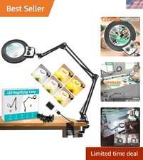 12X  30X Magnifying Glass with Light, Ultra Long 3 Section Swing Arm LED Des...