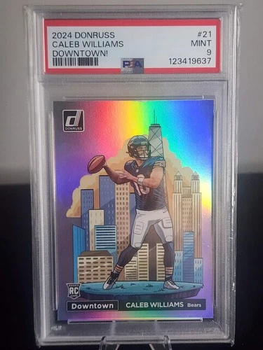 🔥2024 Donruss Caleb Williams RC Downtown Rookie! Case Hit! PSA 9