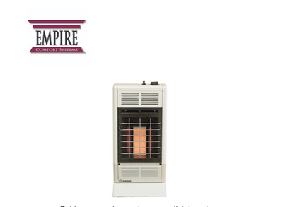 Empire SR10TWNAT 10,000 BTU Infrared Wall Heater Natural Gas Thermostat
