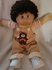 Vintage Cabbage Patch Kids Doll Jesmar HM4 Boy Brown Hair Brown Eyes Pacifier