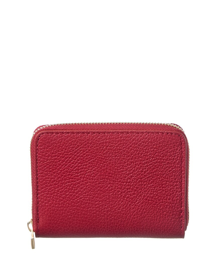 Persaman New York Jamie Zip Leather Wallet Women's Red