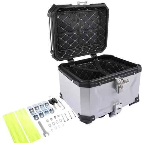 45L Motorrad Alu Top Case XB45 Aluminium 45 Liter Siber 100% NEU 410x310x330MM - Bild 3 von 4