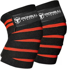 Knee Wraps for Weightlifting - 80" Elastic Knee Straps for Squats and Weight Lif