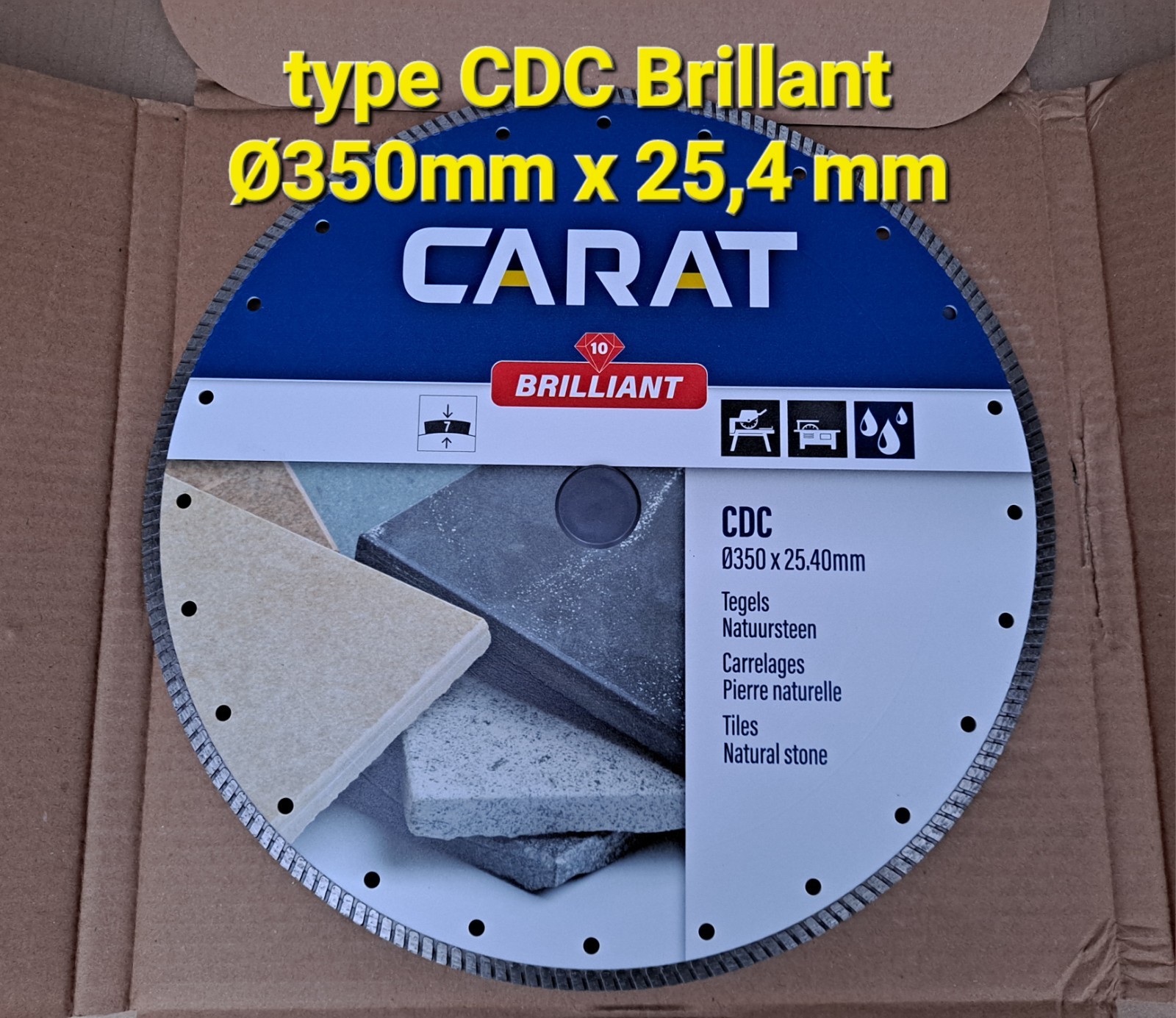 Disque diamant Carat CDC Brillant 350 mm pour réussir la pose de terrasses en pierre et dalles