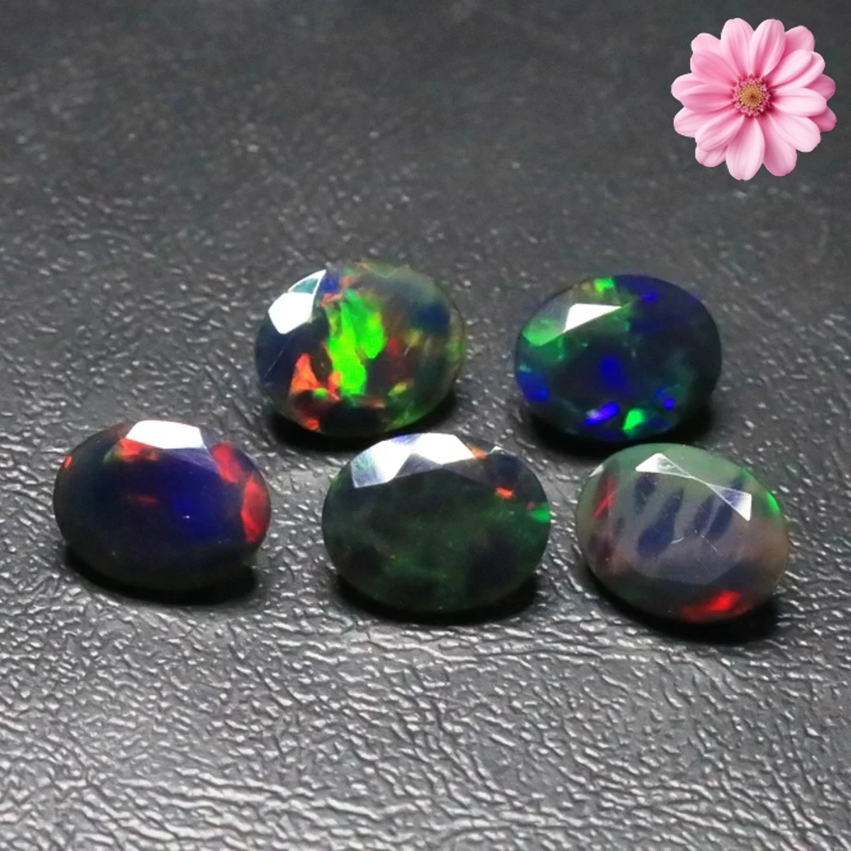Ópalo Negro Etíope Natural Ovalado 7x5 Mm AAA | Piedra Suelta Multi Fuego Cambio Color