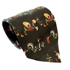 Vintage Looney Tunes Neck Tie Cartoons 90's Y2K USA Bugs Bunny Taz Daffy Duck