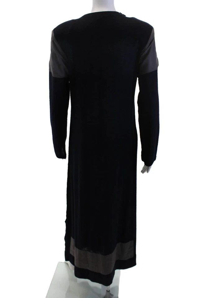 Maxi Vestido Suéter Comme Des Garcons Mujer Azul Oscuro Lana Manga Larga Talla M Foto 3 de 4