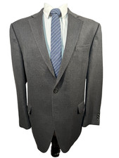 CHAPS Mens Charcoal Gray REG FIT 2 Button Sport Coat Blazer Suit Jacket 46R