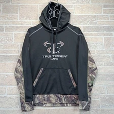 TrueTimber Hoodie Men's Black Medium Camo Performance Pullover Hunting Outdoor