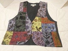 Vtg Extend Patchwork Vest Sz M Vintage 80s 90s Y2K Hippie Cotton Boho Urban Wear