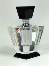 Dekorativer Glasflakon, im Art-Deco-Stil, transparentes und schwarzes Glas