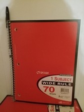 Top Flight 1 Subject Wide Rule Spiral Notebook 70 Sheets Red 10.5 x 8 in