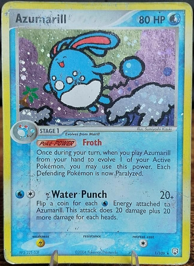Azumarill 1/109 Reverse Holo Pokemon EX Team Rocket Returns Heavily Played