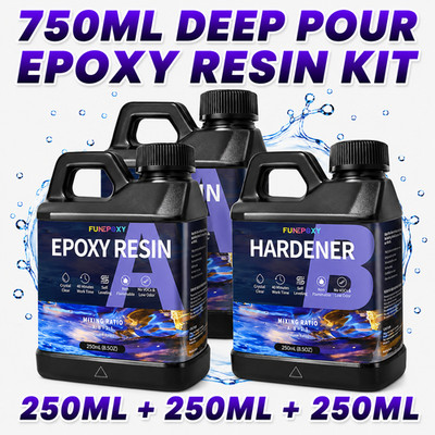 750g Deep Pour Clear Epoxidharz Set 2:1 glasklar DIY Gießen Tischplatte