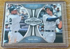 AARON JUDGE / DEREK JETER 2019 Topps Chrome GREATNESS RETURNS REFRACTOR YANKEES!