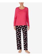 CUDDL DUDS Sets Black Long Sleeve Scoop Neck Straight leg S