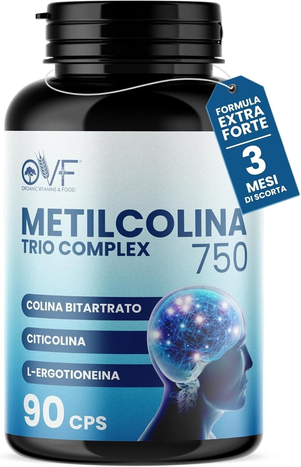 Integratore Memoria OVF Citicolina Trio Complex 90 Capsule Vegetali