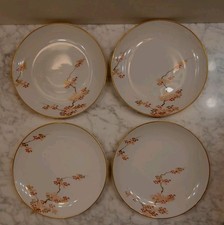 FUKAGAWA ARITA 4 DESSERT/BREAD PLATES 6 3/8" 905 MAPLE LEAF HAND PAINTED JAPAN