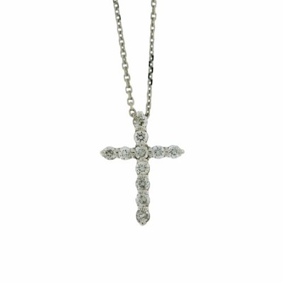 Baby Girl Girls Diamond Cross Reeds Jewelers 14K White Gold