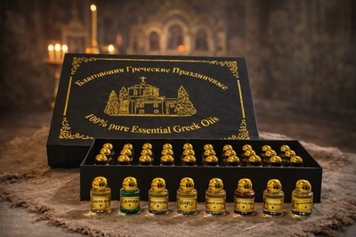 Orthodoxes Salböl Set (8 Flaschen) - Griechische ätherische Öle