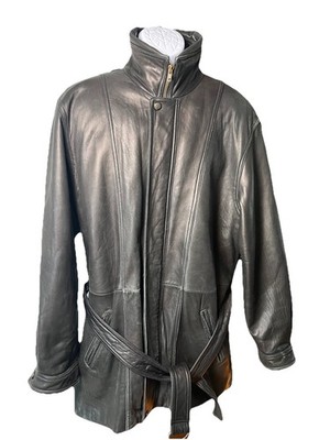 Vintage Pelle Studio Wilson s Leather Mid Length Butter Soft Coat Size L