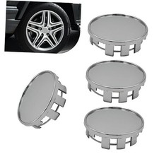 Car Wheel Hub Center Cap, Snap-in Tight Fit Wheel Center Hub Cap 4 PCS Silver
