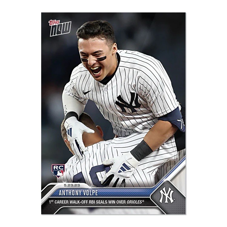 2023 Topps Now #337 Anthony Volpe 1st Career Walk-Off RBI Rookie RC Yankees