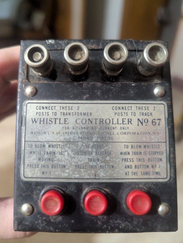 Lionel #67 Whistle Controller, Black, Fair, Untested