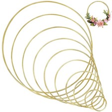 Benvo Metal Craft Hoops Dream Catcher Rings Steel Macrame Floral Gold