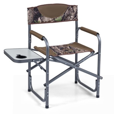 Folding Camping Chair, Lightweight Portable Directors Chair with Side Table