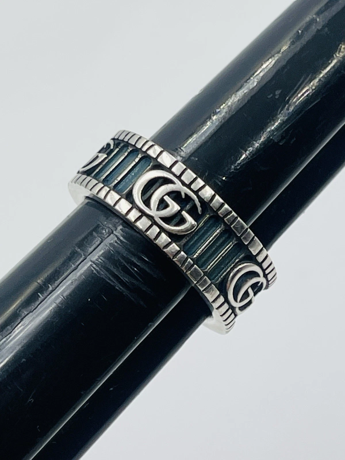 Anello Gucci Italia in argento sterling con logo G misura 7 5