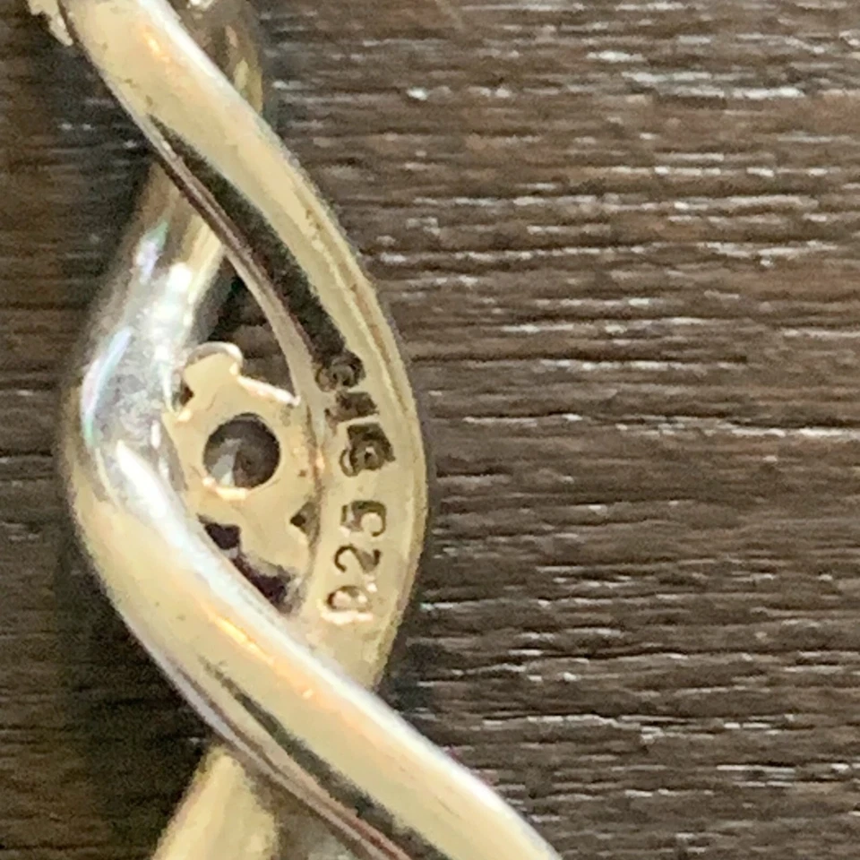 Collar de zafiro blanco creado por laboratorio infinito de plata esterlina Kay Jewelers 20" Foto 4 de 4