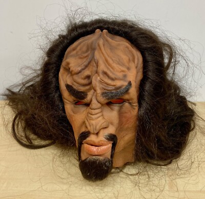 Star Trek: Deep Space Nine - Worf Adult Latex Mask/Cosplay/Rubies Vintage 1995