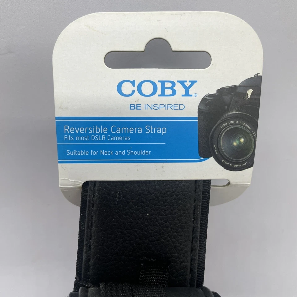 Correa de cámara Coby Be Inspired correa reversible se adapta a la mayoría de las cámaras DSLR negra Foto 2 de 4